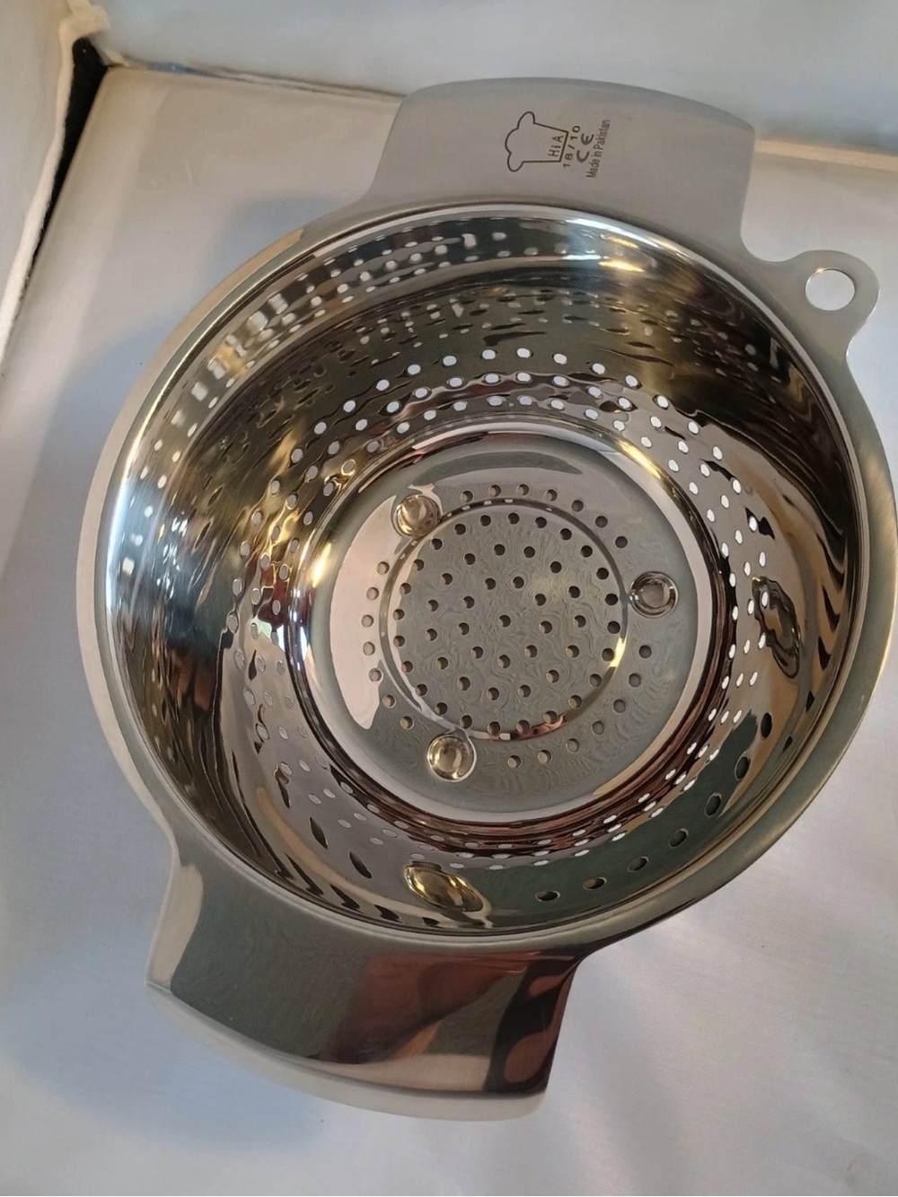 HIA 18/10 Stainless Steel Food Grade 7.8" Food Colander Strainer 186oz 5qt NEW